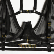 Mesh Stitching Complex Heavy-duty Halter Leg Ring Set